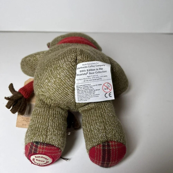 Starbucks Bearista Plush Teddy Bear 2009 Holiday Edition Bean Filled Animal Toy - Picture 9 of 11